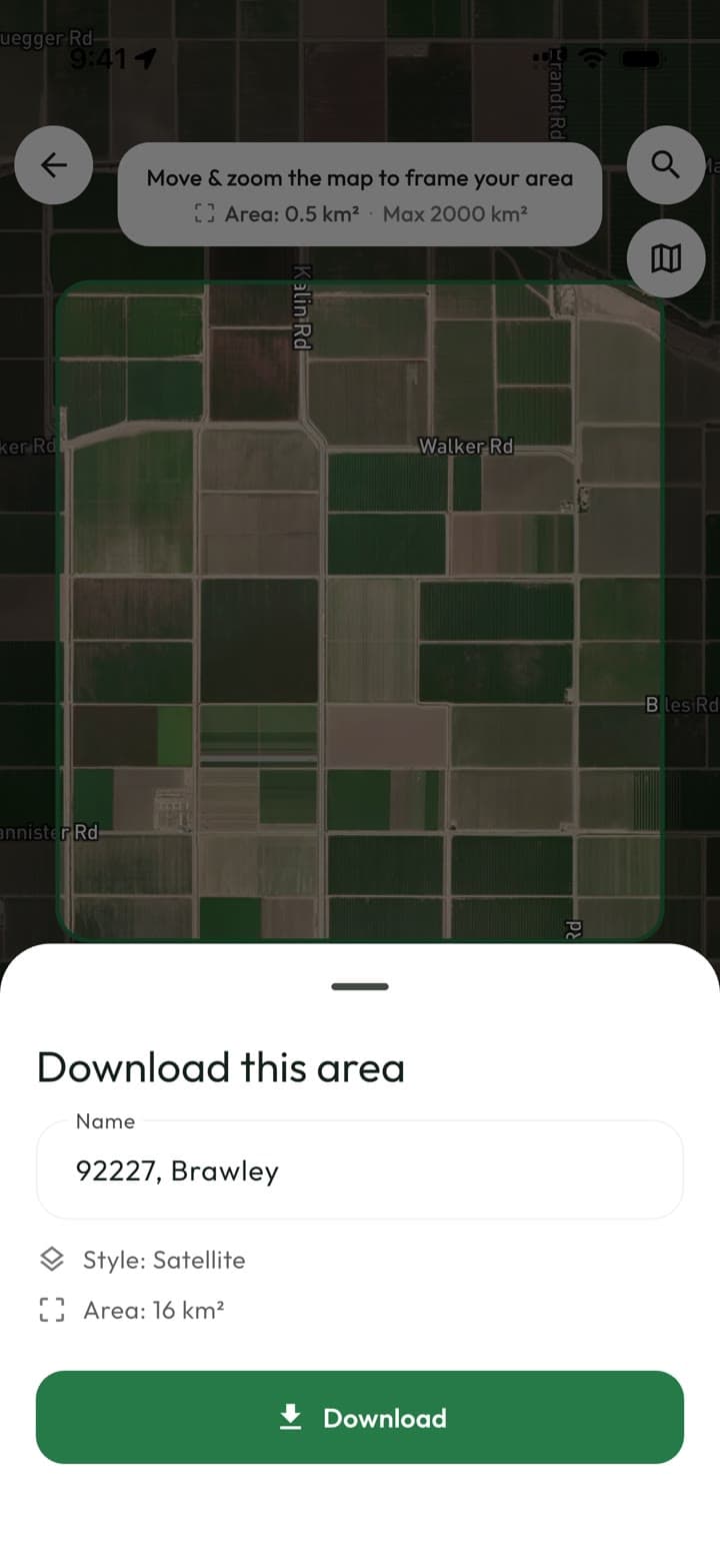 Acrea: Offline regions