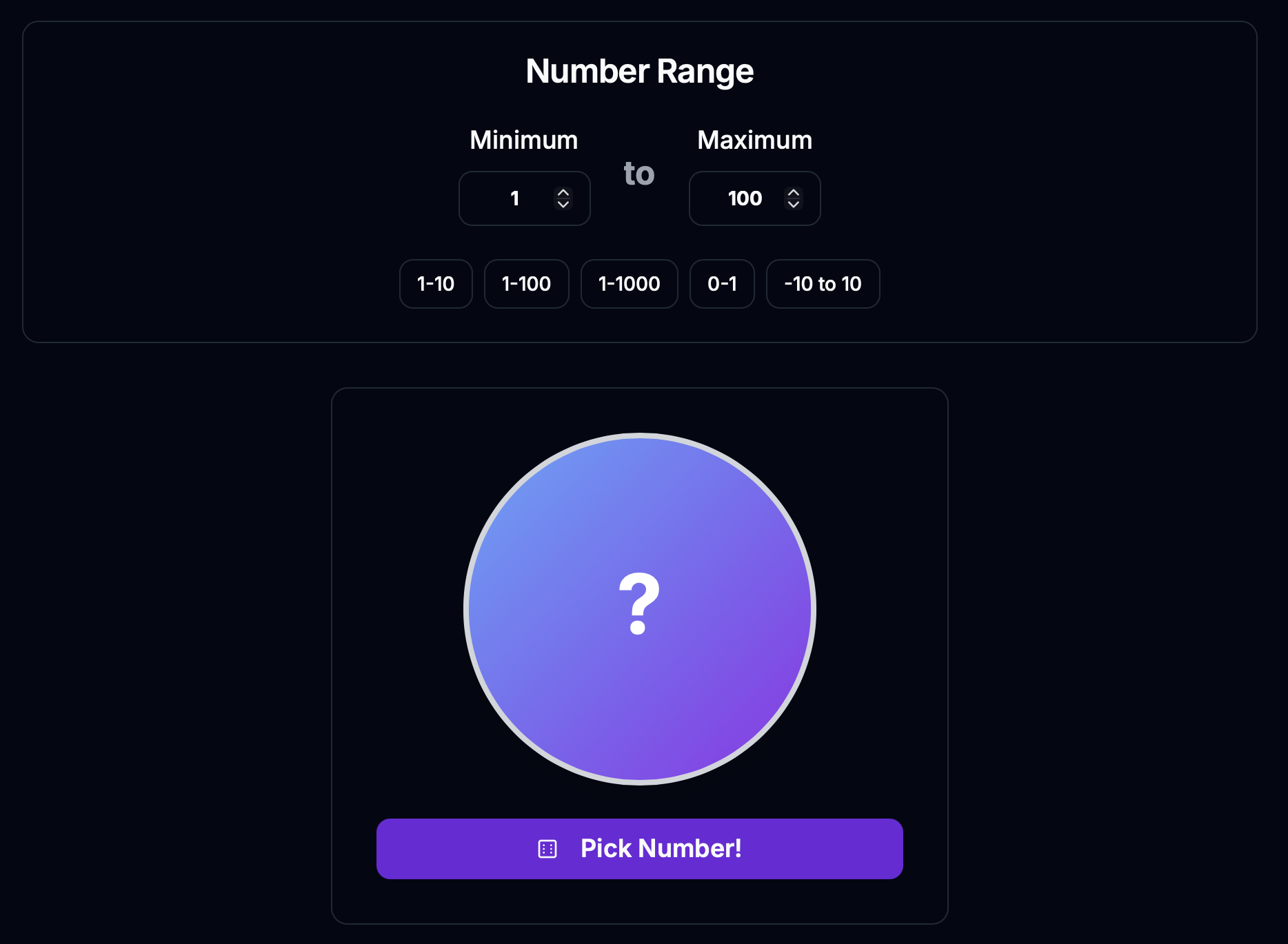 Random Number Picker